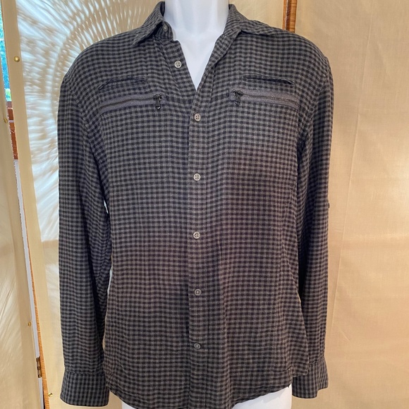 JOHN VARVATOS USA Men’s Check Button Down Shirt Sz XS - Picture 1 of 6